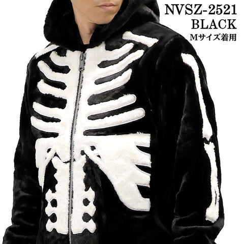 VANSON FUR ZIP JACKET BONE HOODIE バンソン ファー ジャケット パーカー nvsz-2521