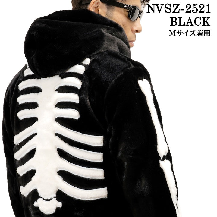 VANSON FUR ZIP JACKET BONE HOODIE バンソン ファー ジャケット パーカー nvsz-2521