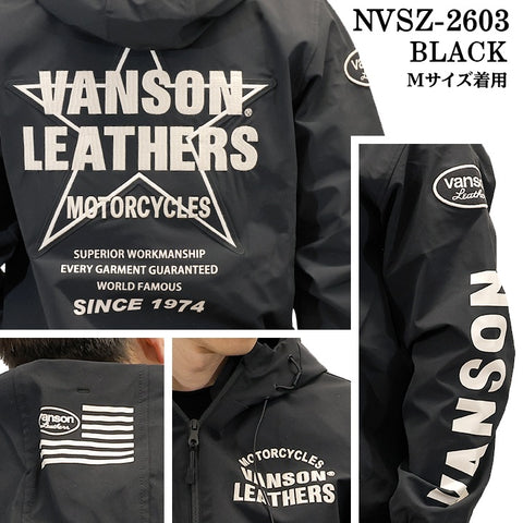 VANSON STRETCH NYLON PARKA HOODIE バンソン 三層ストレッチ パーカー nvsz-2603