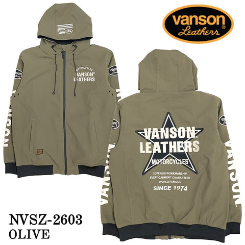 VANSON STRETCH NYLON PARKA HOODIE バンソン 三層ストレッチ パーカー nvsz-2603