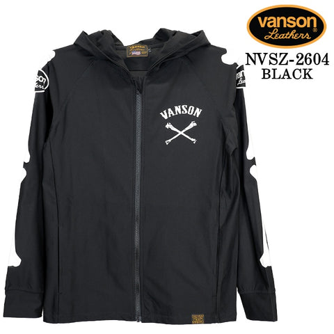 ヤ*ャ様 VANSON ROUGH RIDERS ブラックフーディ　パーカー VANSON DRY RASH GUARD F/Z HOODIE バンソン ドライ ラッシュガード