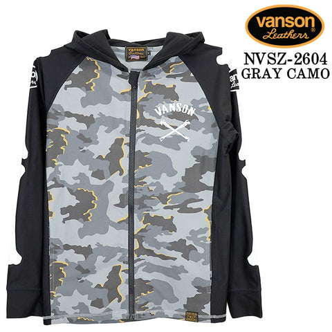 VANSON DRY RASH GUARD F/Z HOODIE バンソン ドライ ラッシュガード