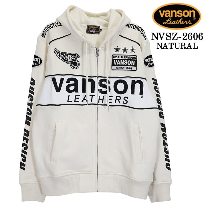 VANSON HOODIE F/Z PARKA バンソン フーディ 裏毛 パーカー スター nvsz-2606