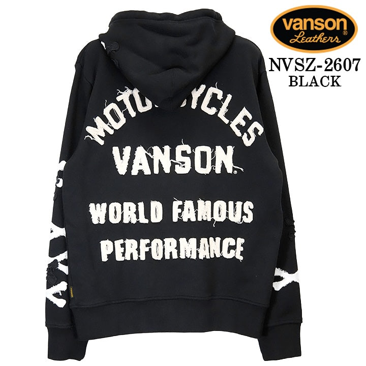 VANSON F/Z PARKA HOODIE LOGO バンソン 裏ファー ボンディング パーカー ロゴ nvsz-2607