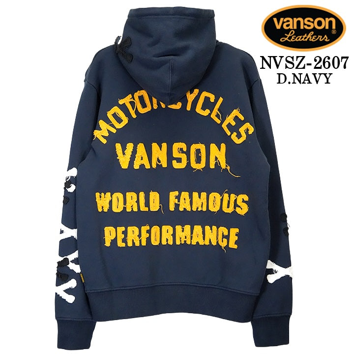 VANSON F/Z PARKA HOODIE LOGO バンソン 裏ファー ボンディング パーカー ロゴ nvsz-2607
