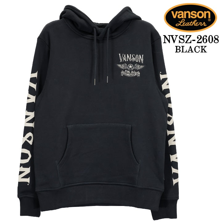 VANSON HOODIE P/O PARKA FLYING バンソン フーディ 裏毛 プルパーカー フライング nvsz-2608