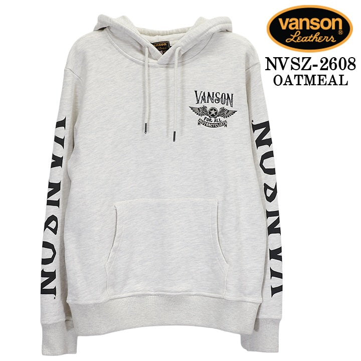VANSON HOODIE P/O PARKA FLYING バンソン フーディ 裏毛 プルパーカー フライング nvsz-2608