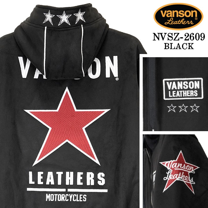 VANSON BONDING F/Z PARKA HOODIE バンソン 裏ファー ボンディング パーカー nvsz-2609
