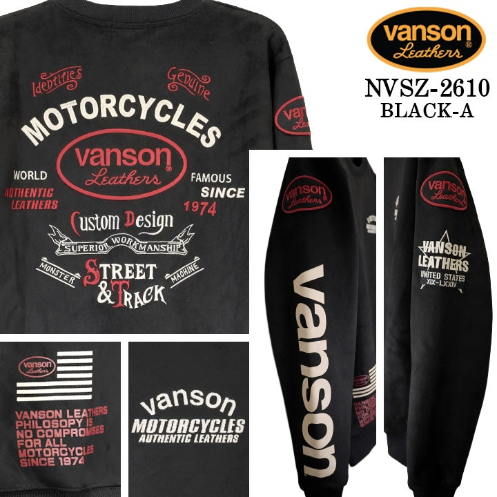 VANSON BONDING PULLOVER バンソン 裏ファー ボンディング プルオーバー nvsz-2610