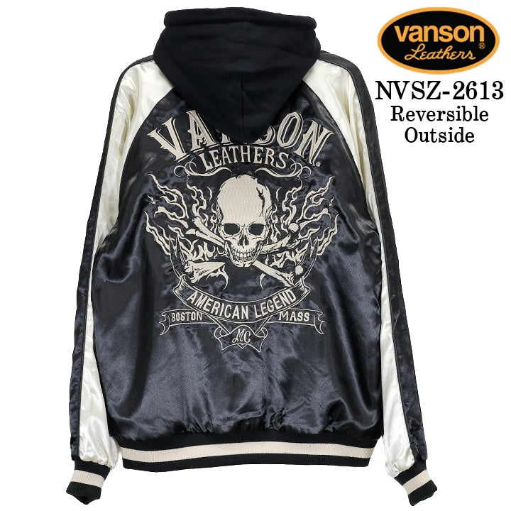 VANSON REVERSIBLE SKA JACKET HOODIE F/Z PARKA バンソン リバーシブル スカジャン ジャケット フーディ 裏毛 パーカー スカジャン nvsz-2613