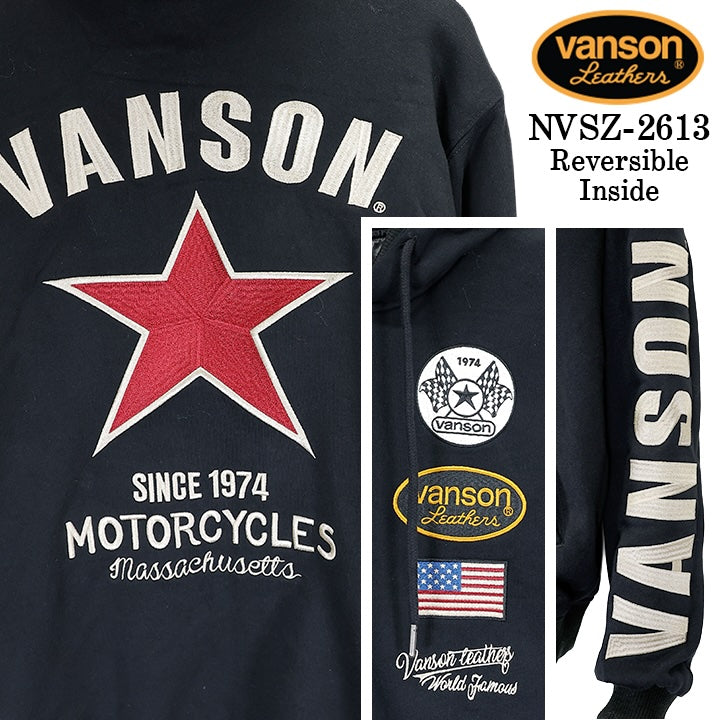 VANSON REVERSIBLE SKA JACKET HOODIE F/Z PARKA バンソン リバーシブル スカジャン ジャケット フーディ 裏毛 パーカー スカジャン nvsz-2613