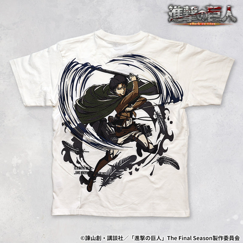 TVアニメ『進撃の巨人』 天竺 Tシャツ 半袖Tee リヴァイ sgk-2510