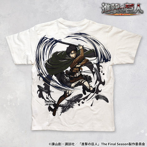 TVアニメ『進撃の巨人』 天竺 Tシャツ 半袖Tee リヴァイ sgk-2510