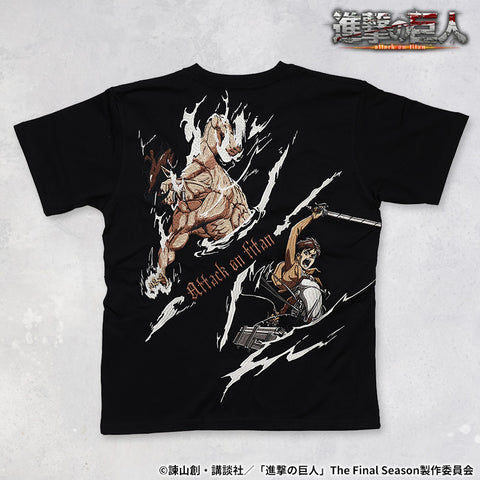 TVアニメ『進撃の巨人』 天竺 Tシャツ 半袖Tee エレン sgk-2511