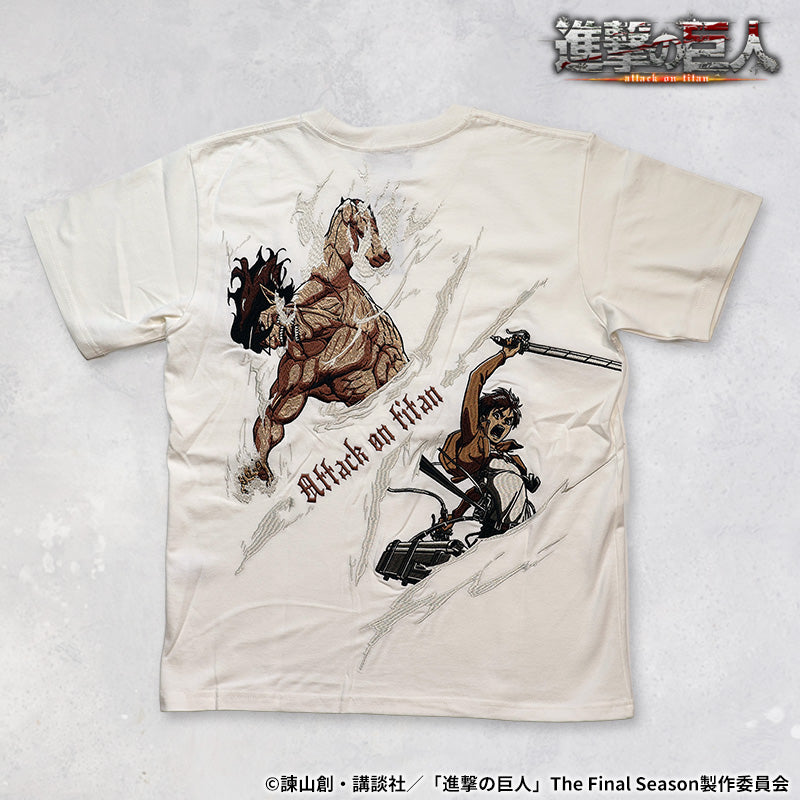 TVアニメ『進撃の巨人』 天竺 Tシャツ 半袖Tee エレン sgk-2511