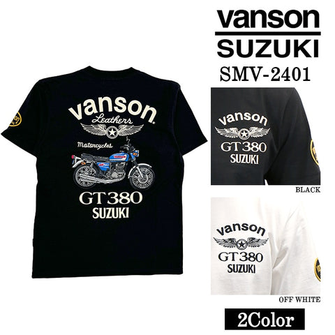 SUZUKI VANSON スズキ バンソン コラボ 天竺 半袖 Tシャツ smv-2401