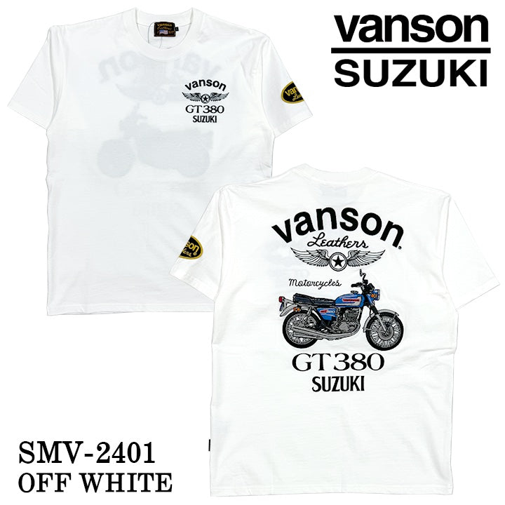SUZUKI VANSON スズキ バンソン コラボ 天竺 半袖 Tシャツ smv-2401