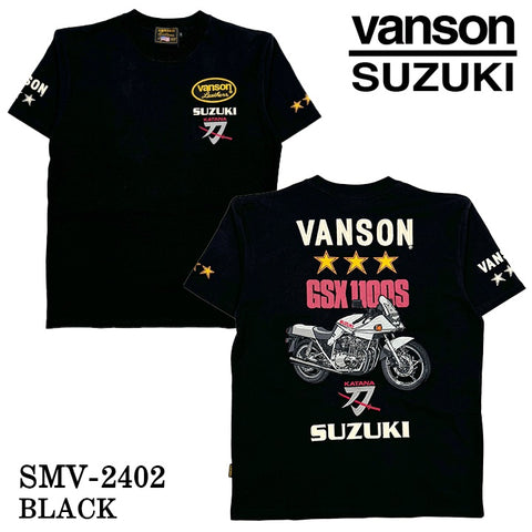 SUZUKI VANSON スズキ バンソン コラボ 天竺 半袖 Tシャツ smv-2402