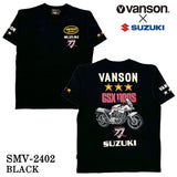 SUZUKI VANSON スズキ バンソン コラボ 天竺 半袖 Tシャツ smv-2402