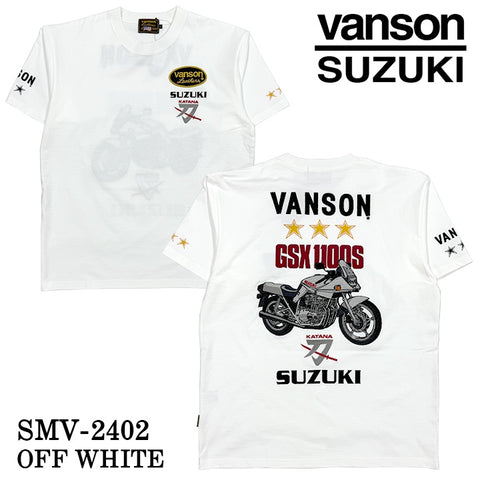 SUZUKI VANSON スズキ バンソン コラボ 天竺 半袖 Tシャツ smv-2402