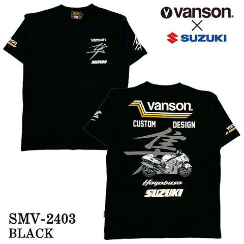 SUZUKI VANSON スズキ バンソン コラボ 天竺 半袖 Tシャツ smv-2403