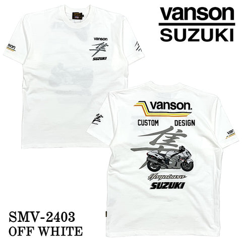 SUZUKI VANSON スズキ バンソン コラボ 天竺 半袖 Tシャツ smv-2403
