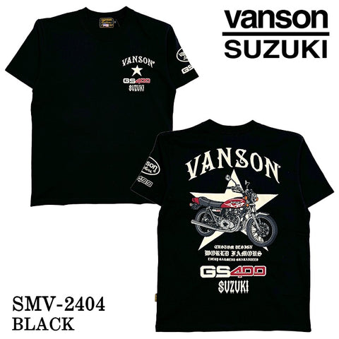 SUZUKI VANSON スズキ バンソン コラボ 天竺 半袖 Tシャツ smv-2404