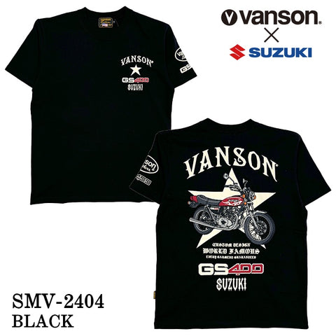 SUZUKI VANSON スズキ バンソン コラボ 天竺 半袖 Tシャツ smv-2404