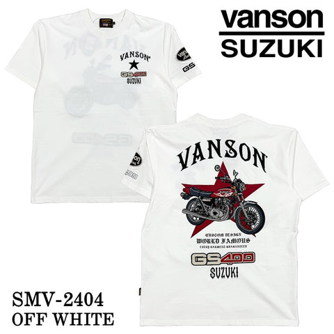 SUZUKI VANSON スズキ バンソン コラボ 天竺 半袖 Tシャツ smv-2404