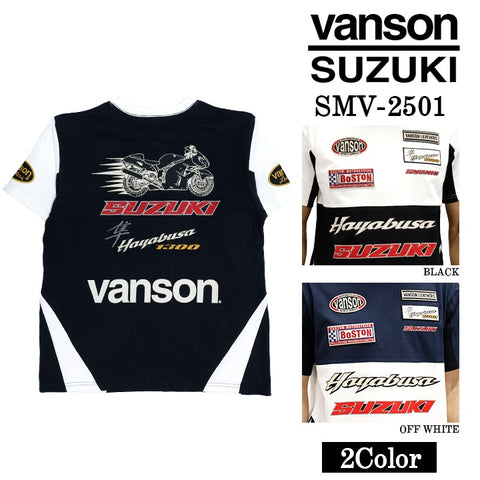 SUZUKI VANSON スズキ バンソン コラボ 天竺 半袖 Tシャツ smv-2501