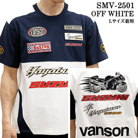 SUZUKI VANSON スズキ バンソン コラボ 天竺 半袖 Tシャツ smv-2501