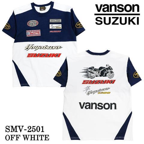 SUZUKI VANSON スズキ バンソン コラボ 天竺 半袖 Tシャツ smv-2501