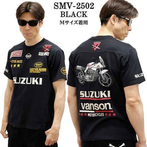 SUZUKI VANSON スズキ バンソン コラボ 天竺 半袖 Tシャツ smv-2502