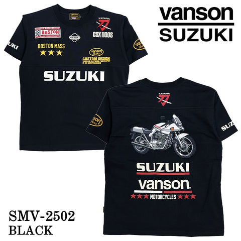 SUZUKI VANSON スズキ バンソン コラボ 天竺 半袖 Tシャツ smv-2502