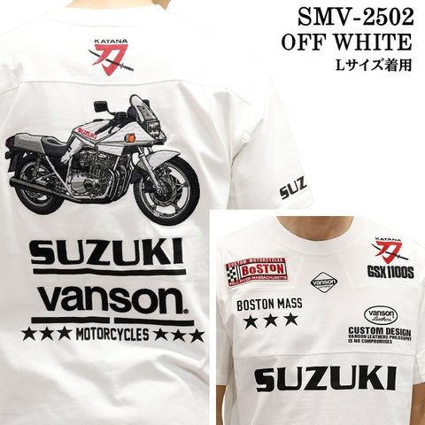 SUZUKI VANSON スズキ バンソン コラボ 天竺 半袖 Tシャツ smv-2502
