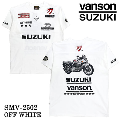 SUZUKI VANSON スズキ バンソン コラボ 天竺 半袖 Tシャツ smv-2502