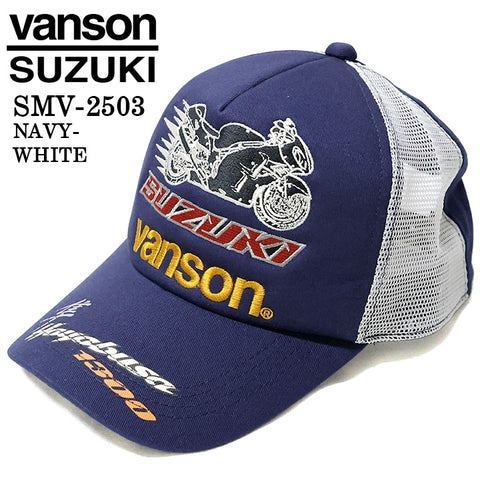 SUZUKI VANSON スズキ バンソン コラボ ツイルメッシュキャップ 帽子 smv-2503