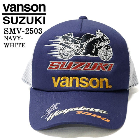 SUZUKI VANSON スズキ バンソン コラボ ツイルメッシュキャップ 帽子 smv-2503