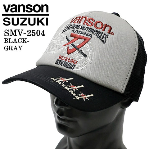 SUZUKI VANSON スズキ バンソン コラボ ツイルメッシュキャップ 帽子 smv-2504