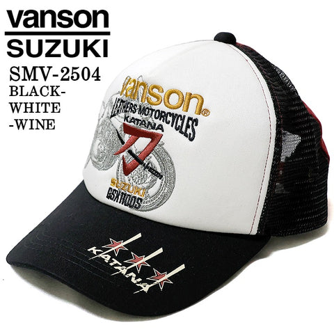 SUZUKI VANSON スズキ バンソン コラボ ツイルメッシュキャップ 帽子 smv-2504