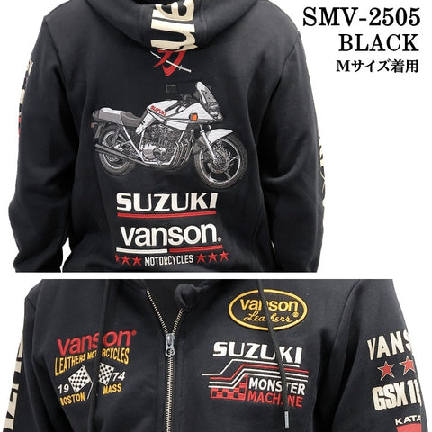 SUZUKI VANSON SWEATSHIRT F/Z PARKA HOODIE スズキ バンソン コラボ 裏毛 スウェット プルパーカー smv-2505