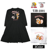 THE BRAVEMAN×TOM&JERRY トムジェリ コラボ 長袖 ロングワンピース tjb-2301