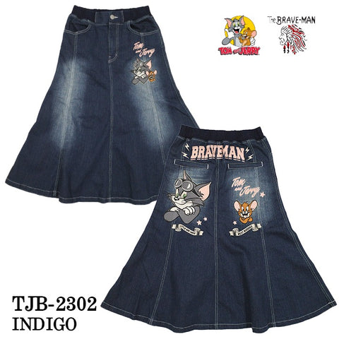 THE BRAVEMAN×TOM&JERRY トムジェリ コラボ ストレッチ デニムスカート tjb-2302