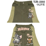 THE BRAVEMAN×TOM&JERRY トムジェリ コラボ ストレッチ デニムスカート tjb-2302