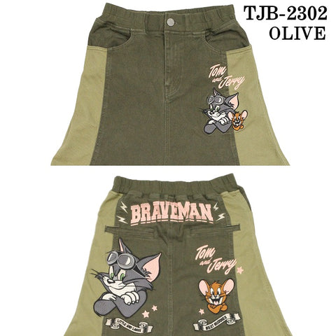 THE BRAVEMAN×TOM&JERRY トムジェリ コラボ ストレッチ デニムスカート tjb-2302