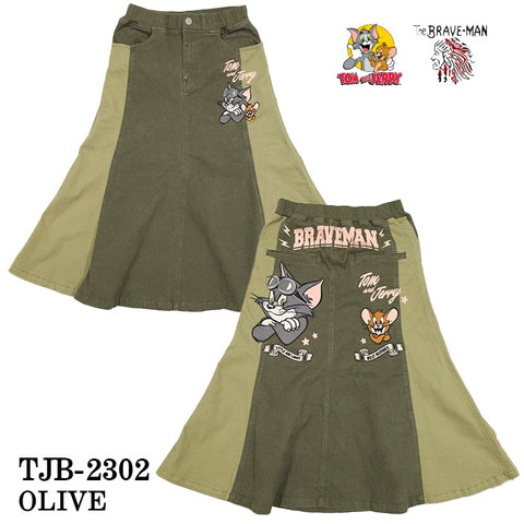 THE BRAVEMAN×TOM&JERRY トムジェリ コラボ ストレッチ デニムスカート tjb-2302