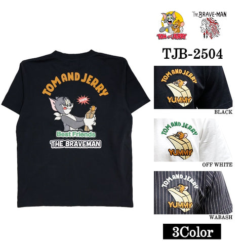 TOM&JERRY×THE BRAVEMAN トムとジェリー コラボ 天竺 半袖TEE tjb-2504