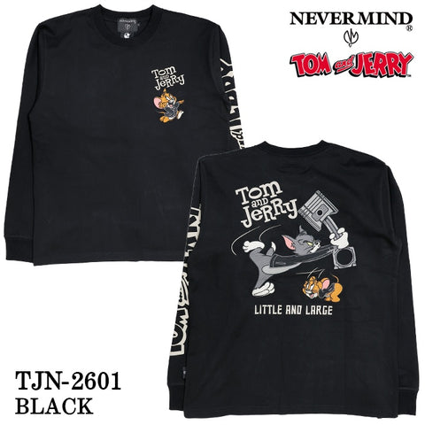 TOM&JERRY NEVERMIND TEE L/S T-SHIRT トムとジェリー ネバーマインド コラボ 天竺 ロンTEE 長袖Tシャツ tjn-2601