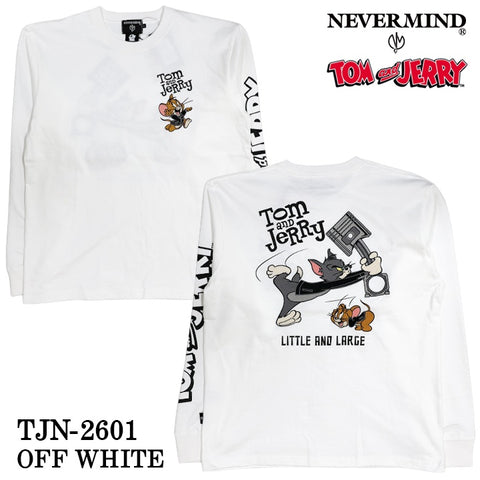 TOM&JERRY NEVERMIND TEE L/S T-SHIRT トムとジェリー ネバーマインド コラボ 天竺 ロンTEE 長袖Tシャツ tjn-2601