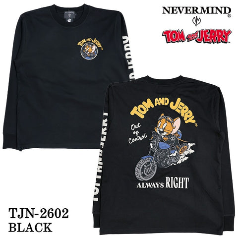 TOM&JERRY NEVERMIND TEE L/S T-SHIRT トムとジェリー ネバーマインド コラボ 天竺 ロンTEE 長袖Tシャツ tjn-2602